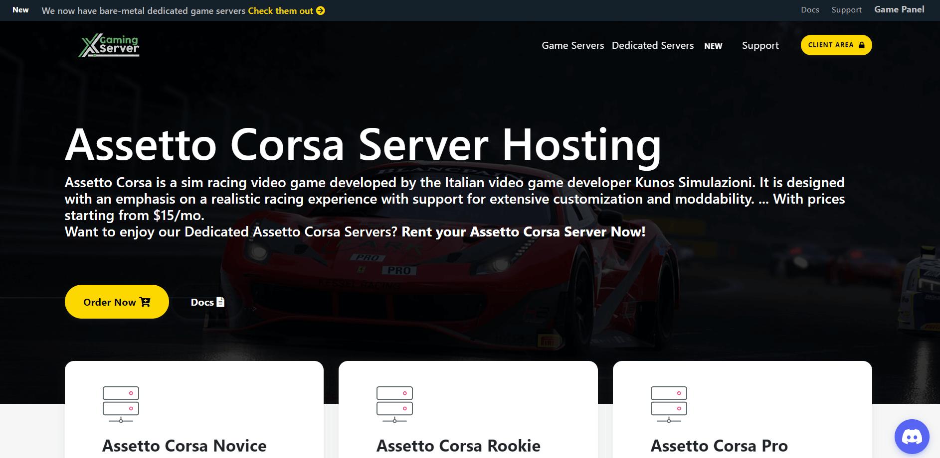 Xgamingserver hosting for Assetto Corsa servers