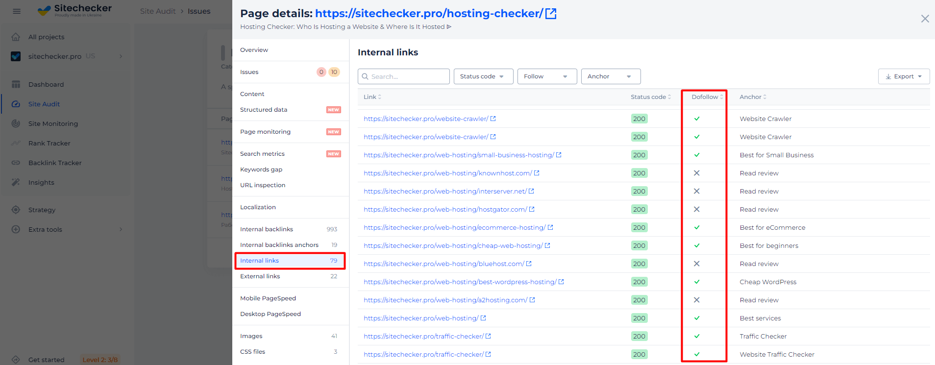 Link rel status