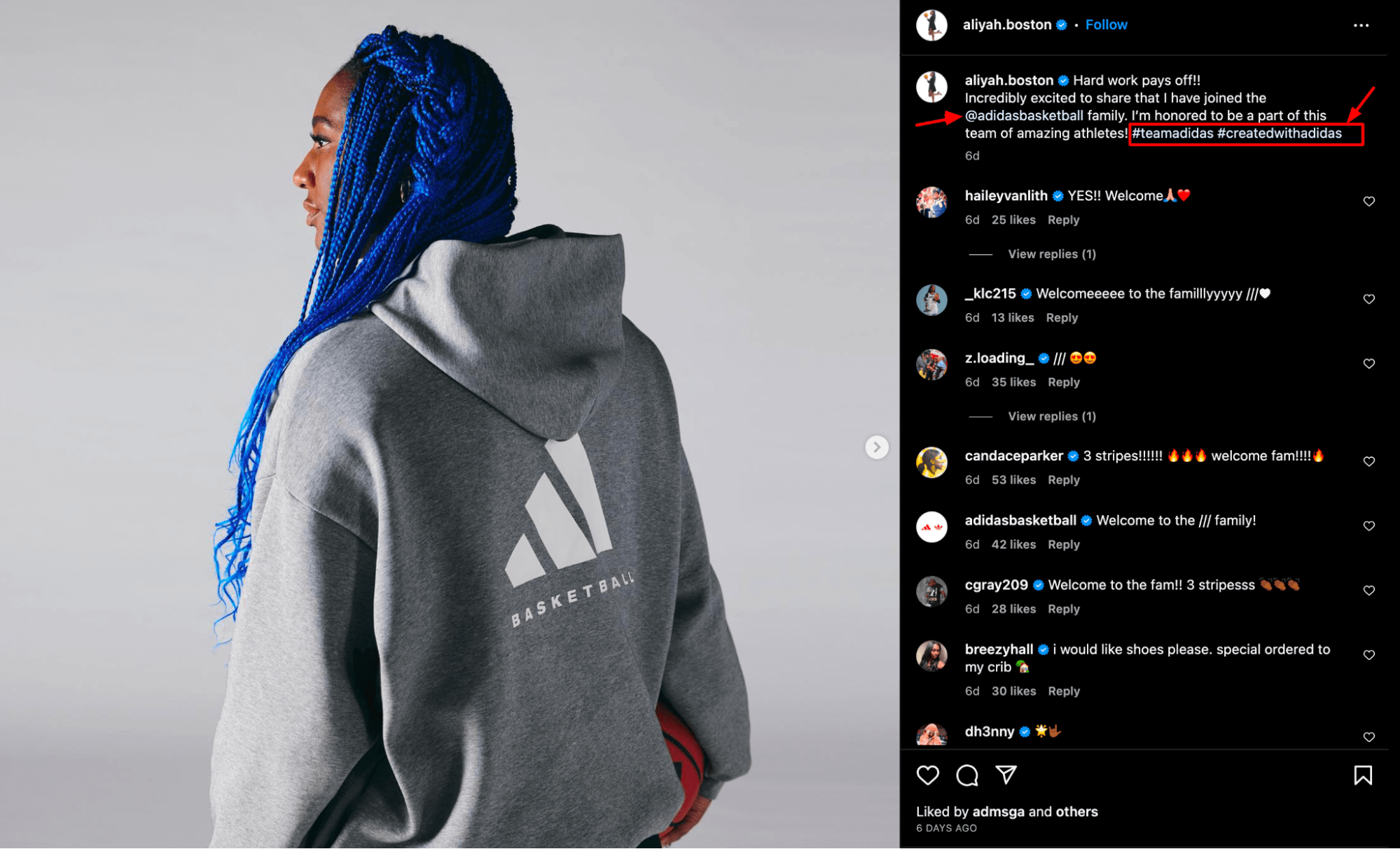 Sponsored Social Media Post Adidas