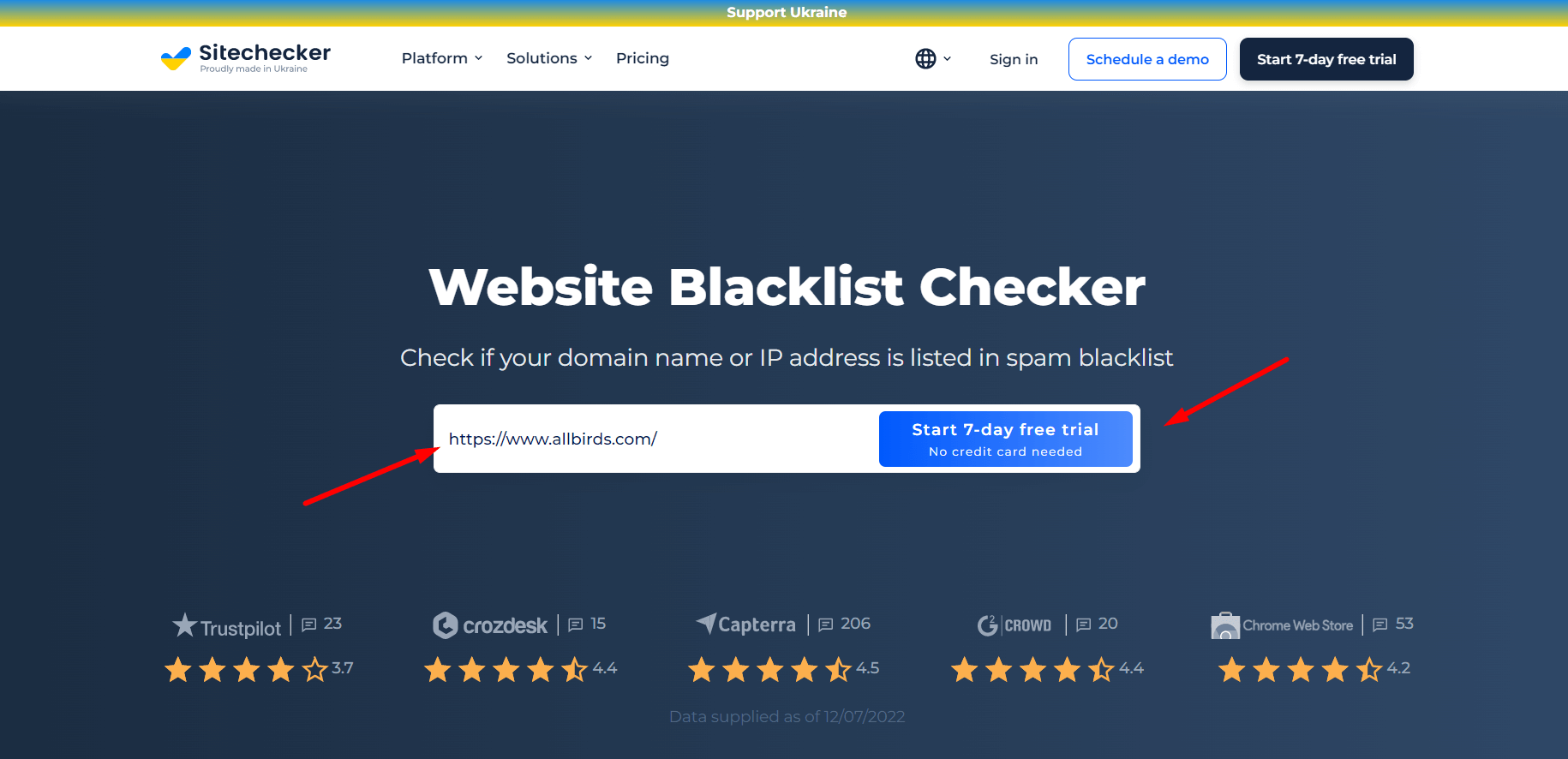 Website Blacklist Checker Start
