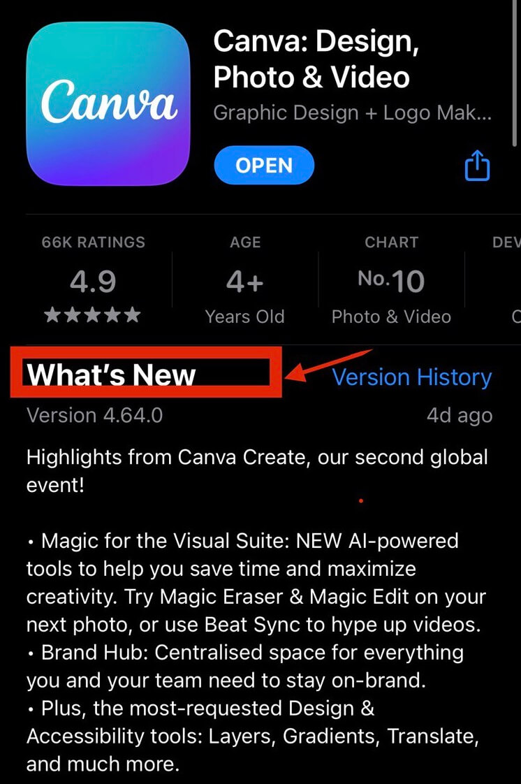 Canva IOS App Updates