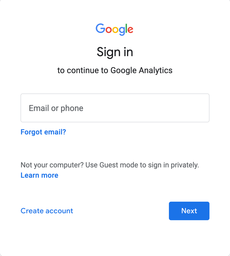 Google Analytics Login