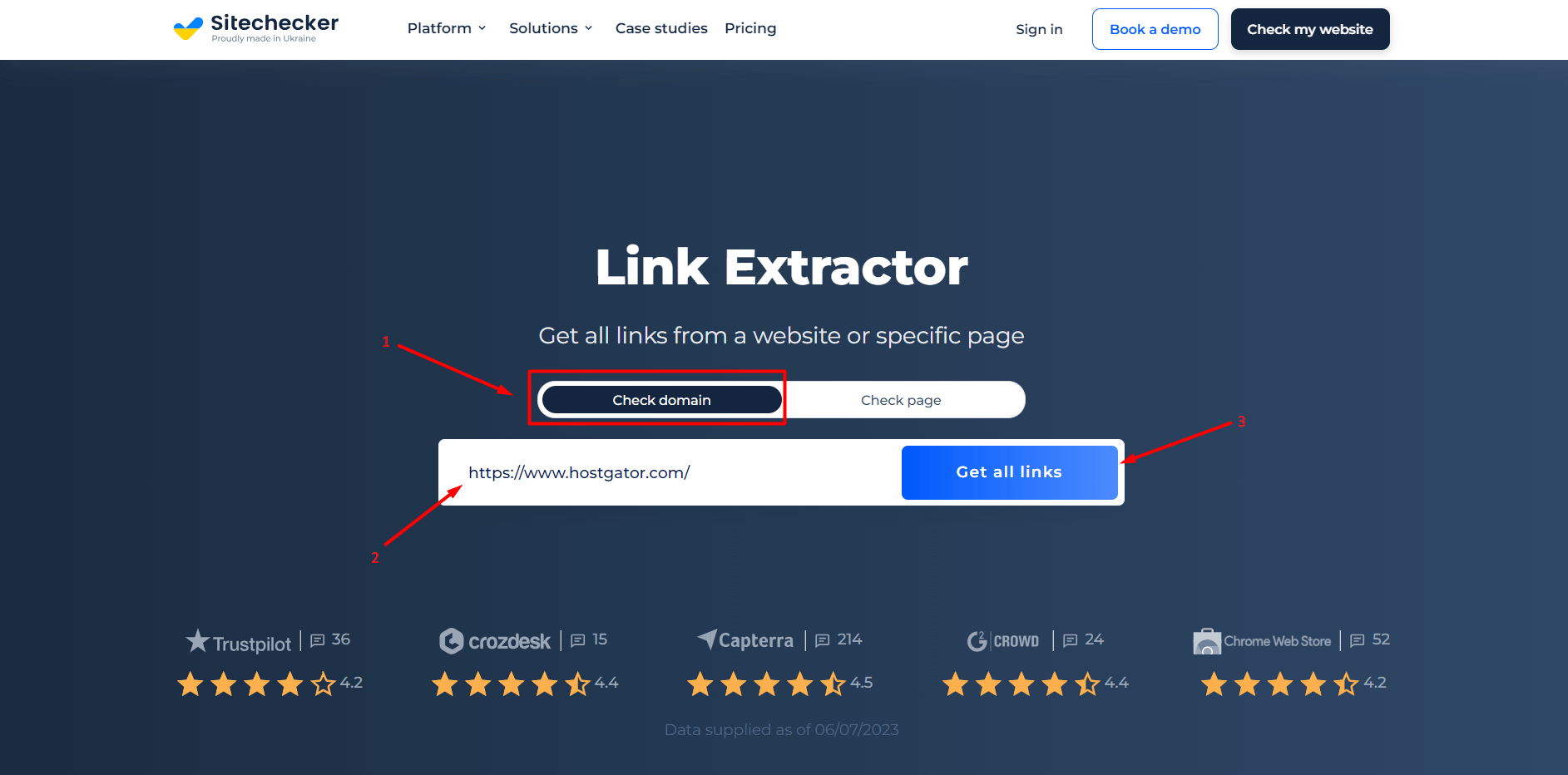 Link Extractor Domain Check