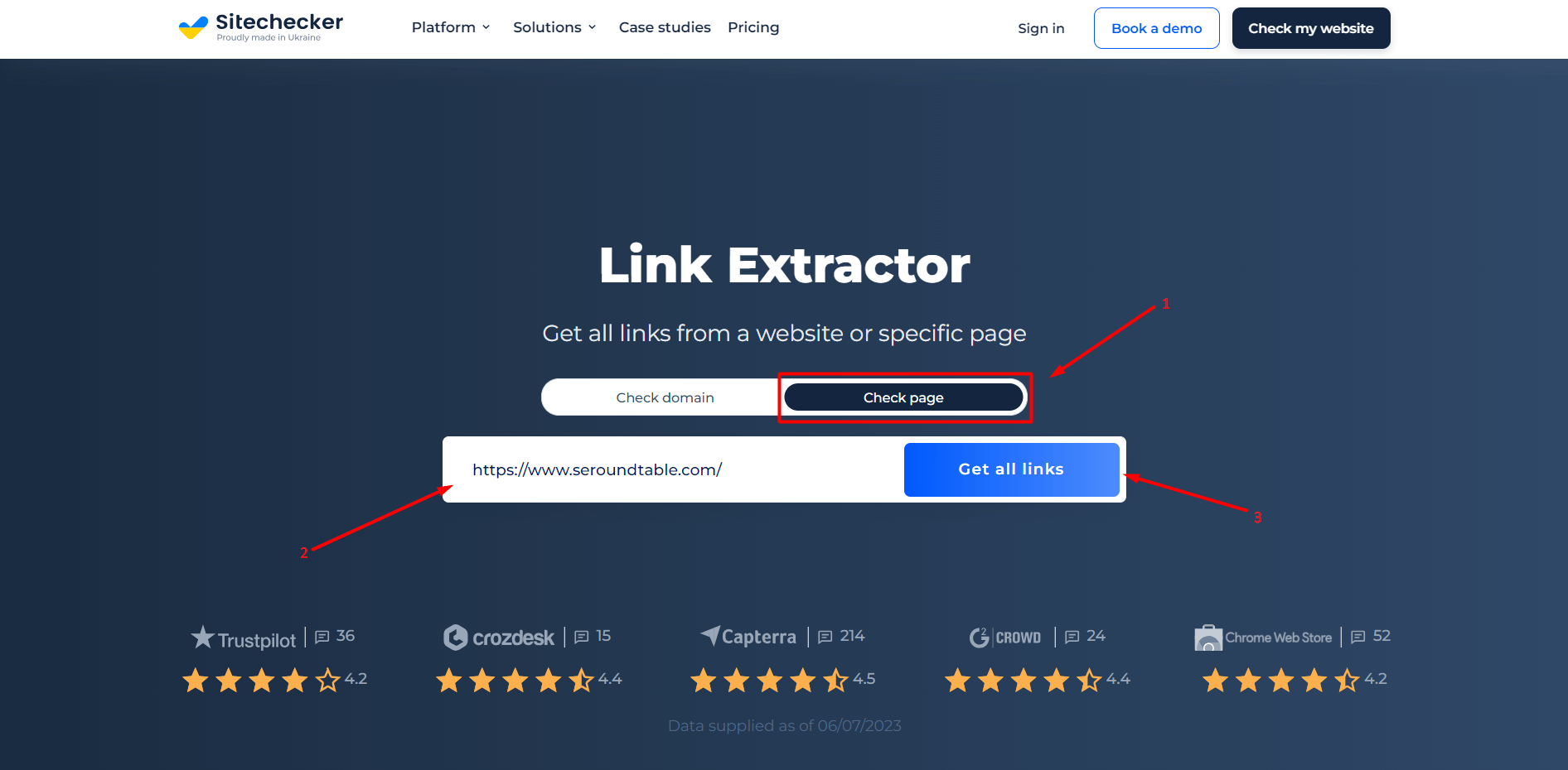 Link Extractor Page Check