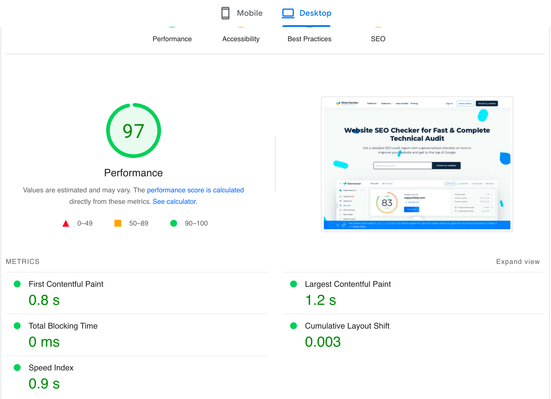 Page Load Time