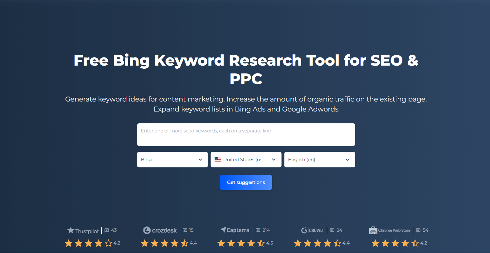 Bing keyword clearance search tool