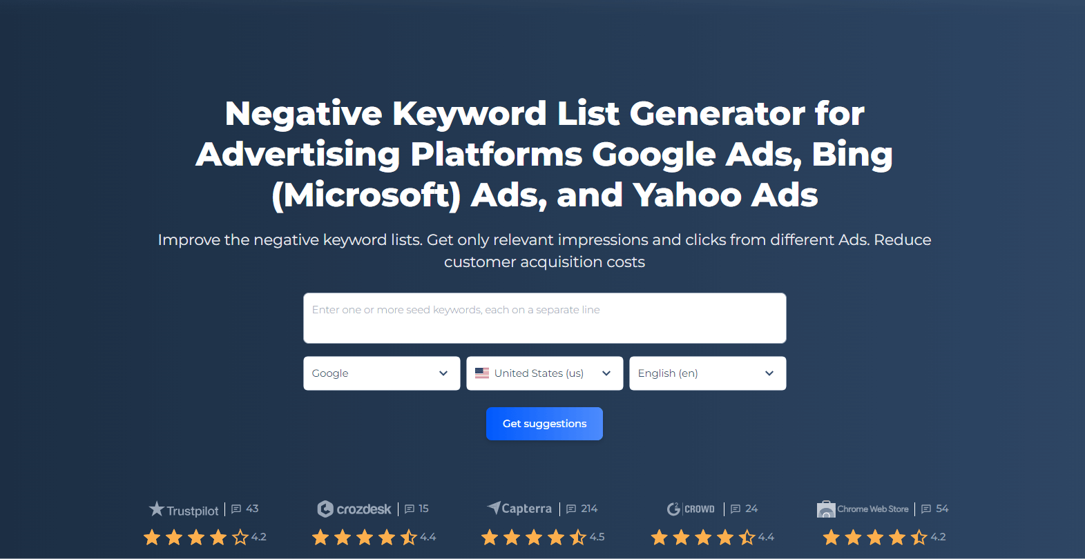 Negative Keyword List Generator