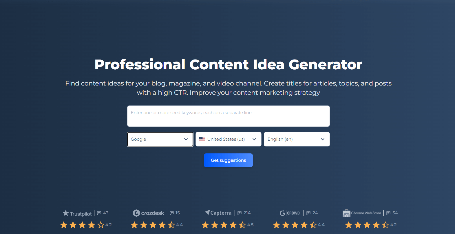 Generador de ideas de contenido profesional