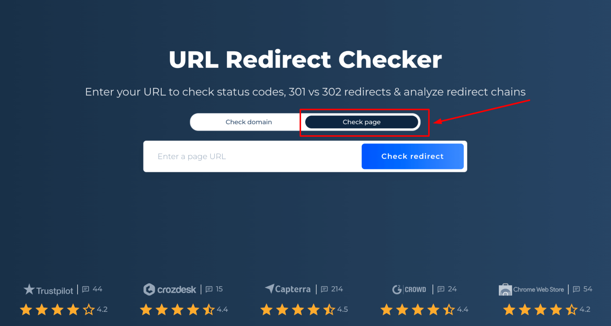 URL Redirect Checker Page