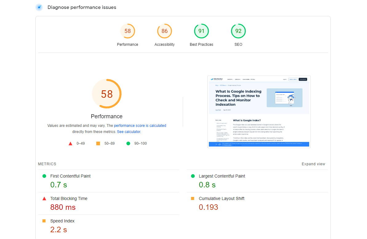 Google Page Speed Insights