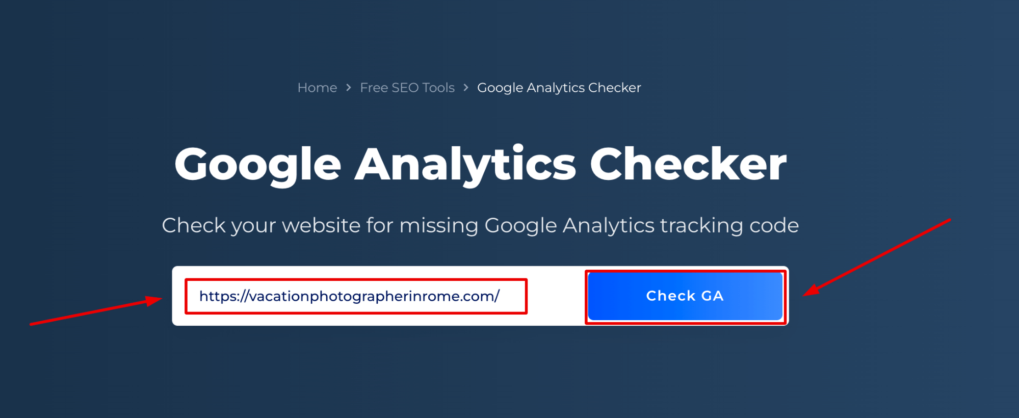 Verificador do Google Analytics