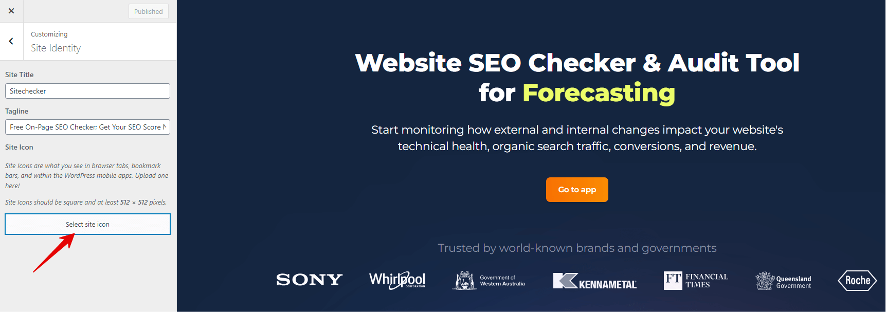 select site icon