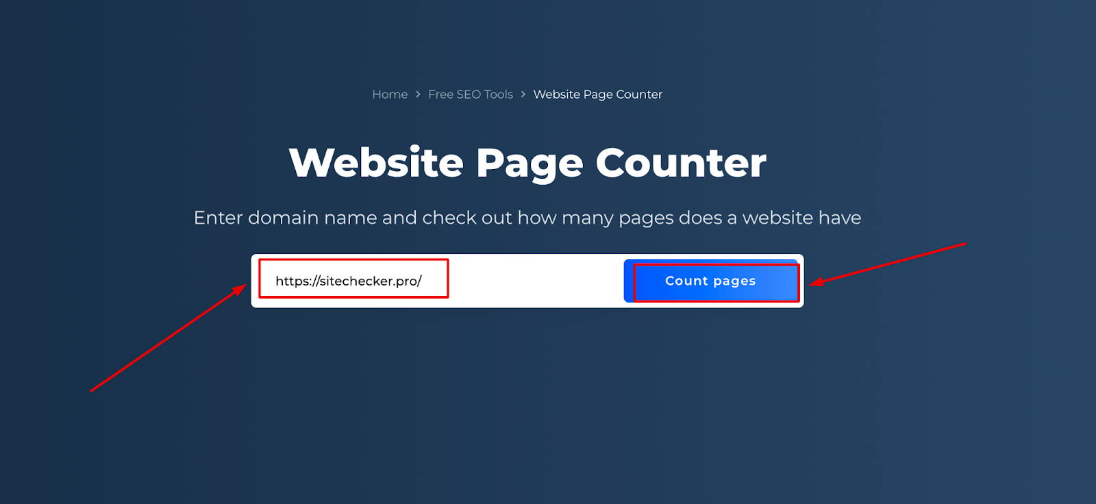 Räknare för webbplatsens sidor