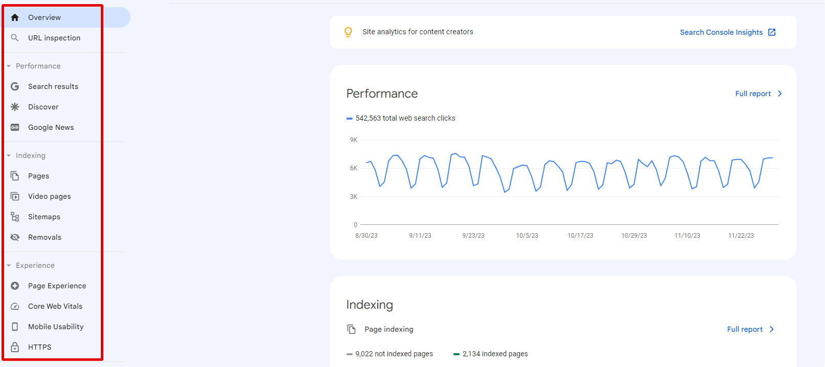 GSC Navigation Dashboard