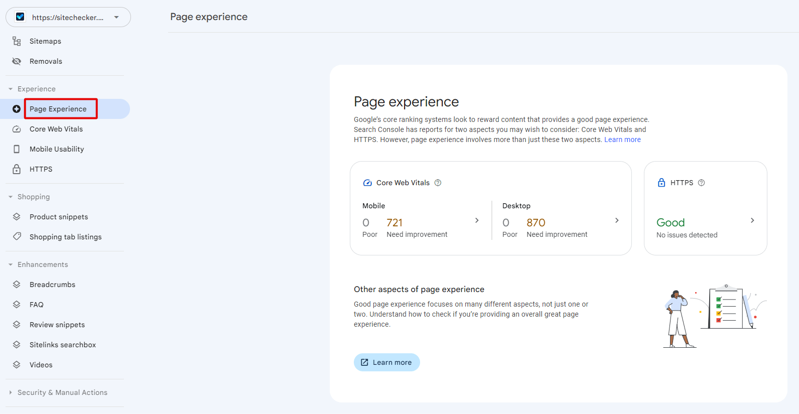 GSC Page Experience Report