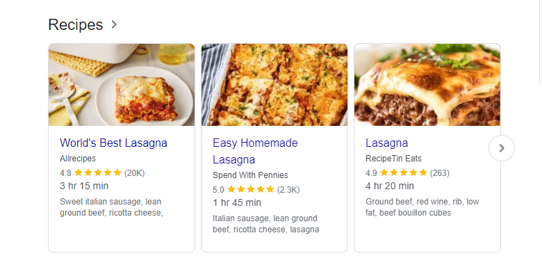 Recipes Results