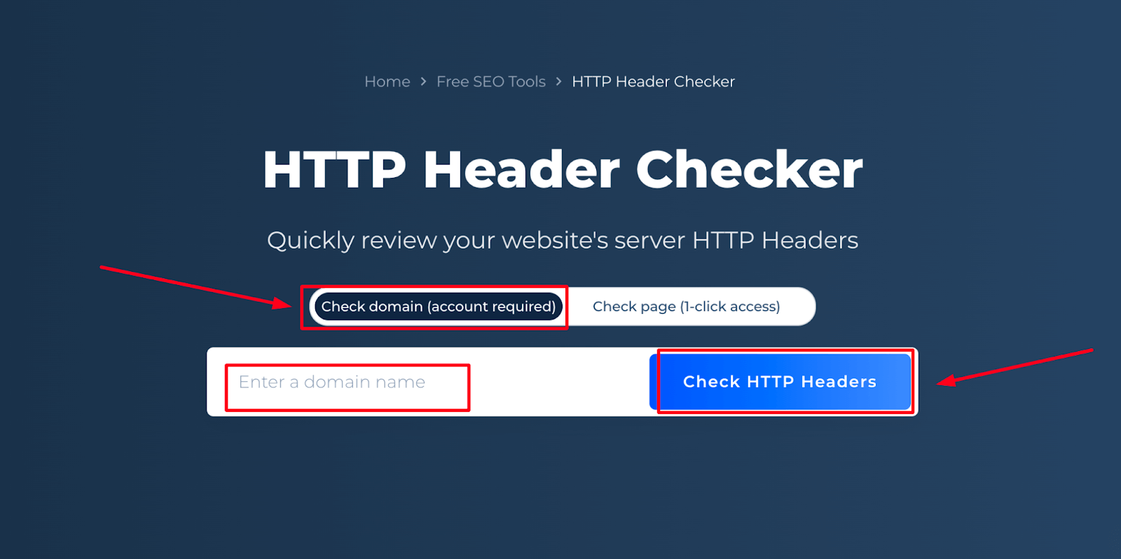 HTTP Header Checker Domain