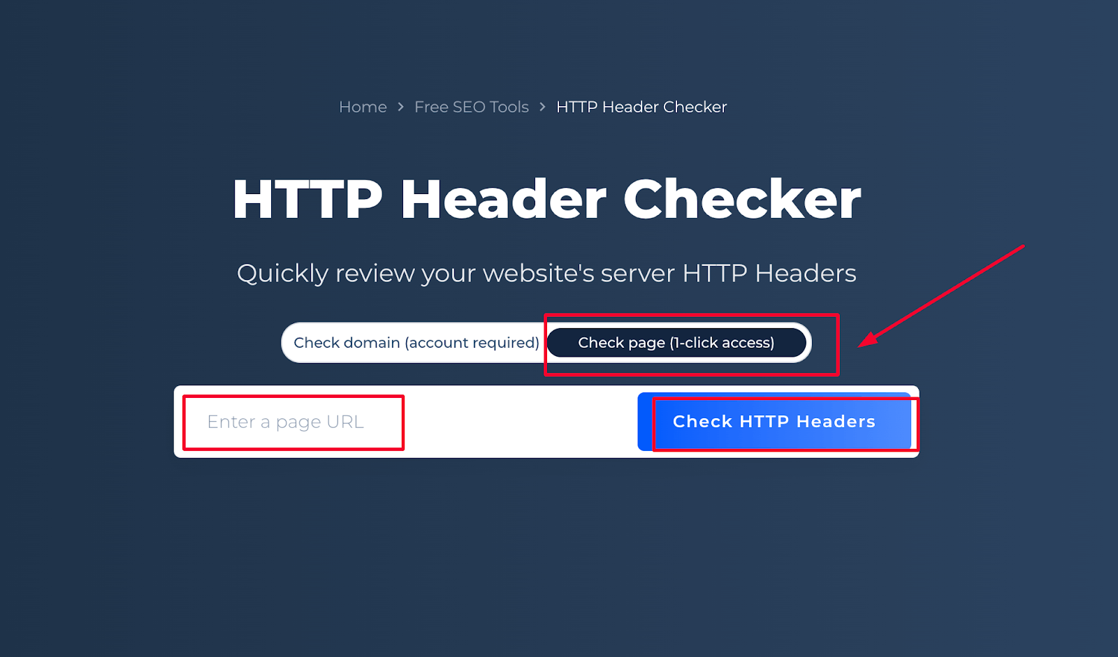HTTP Header Checker Page