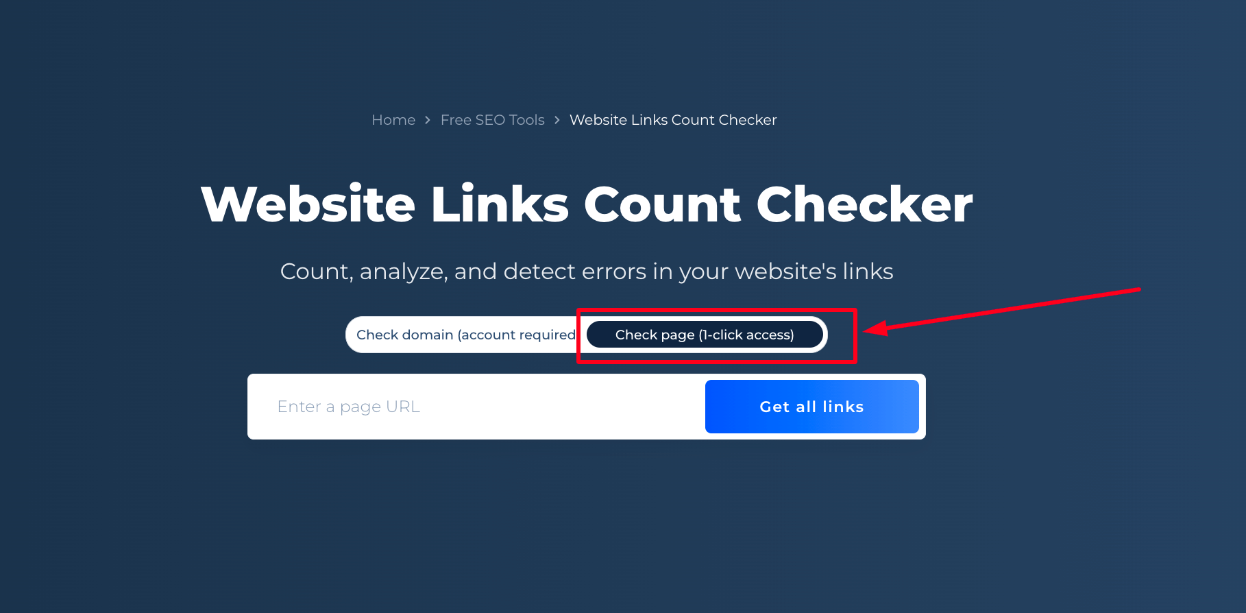 Link Counter Check Page