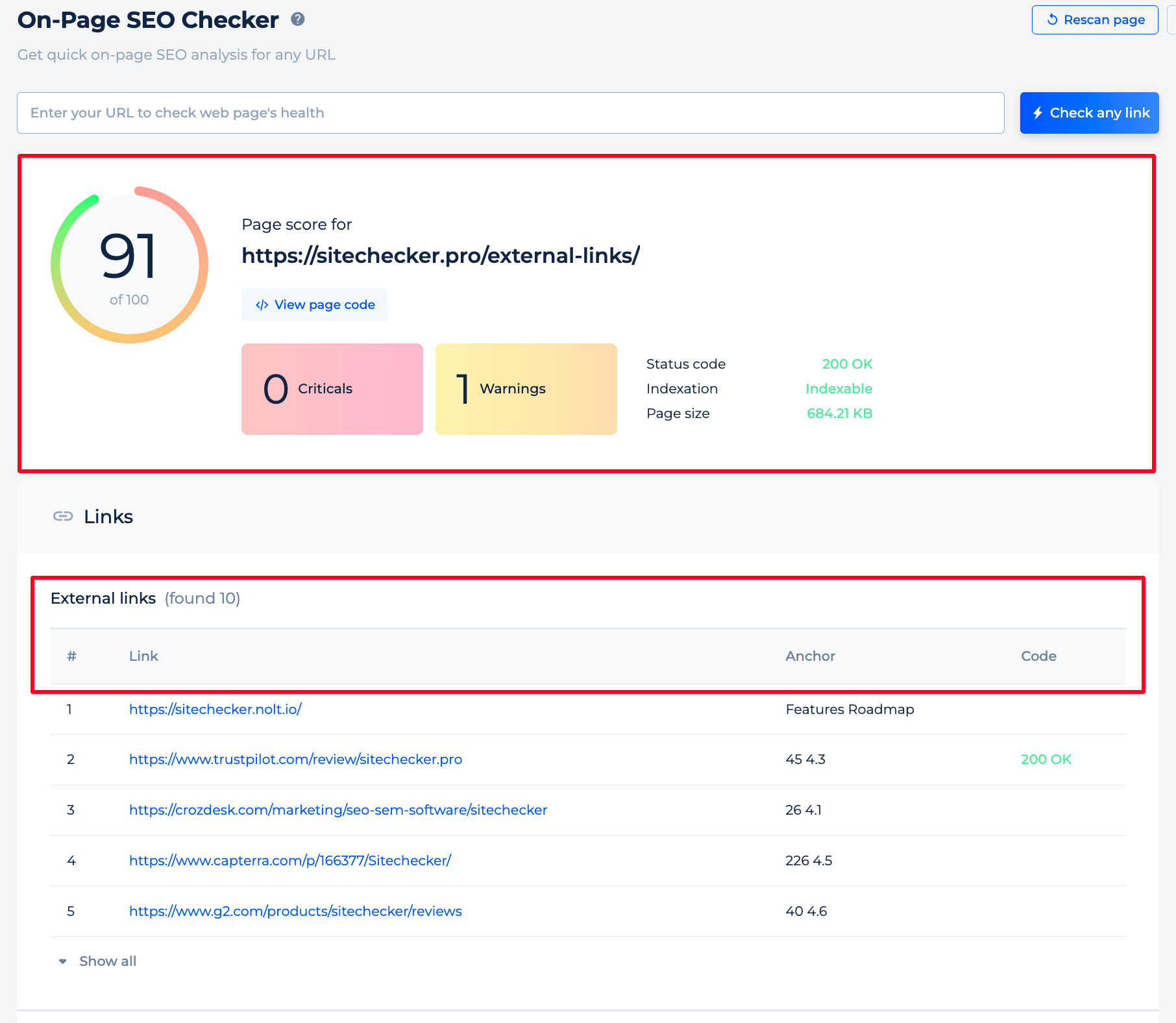 On Page Seo Checker