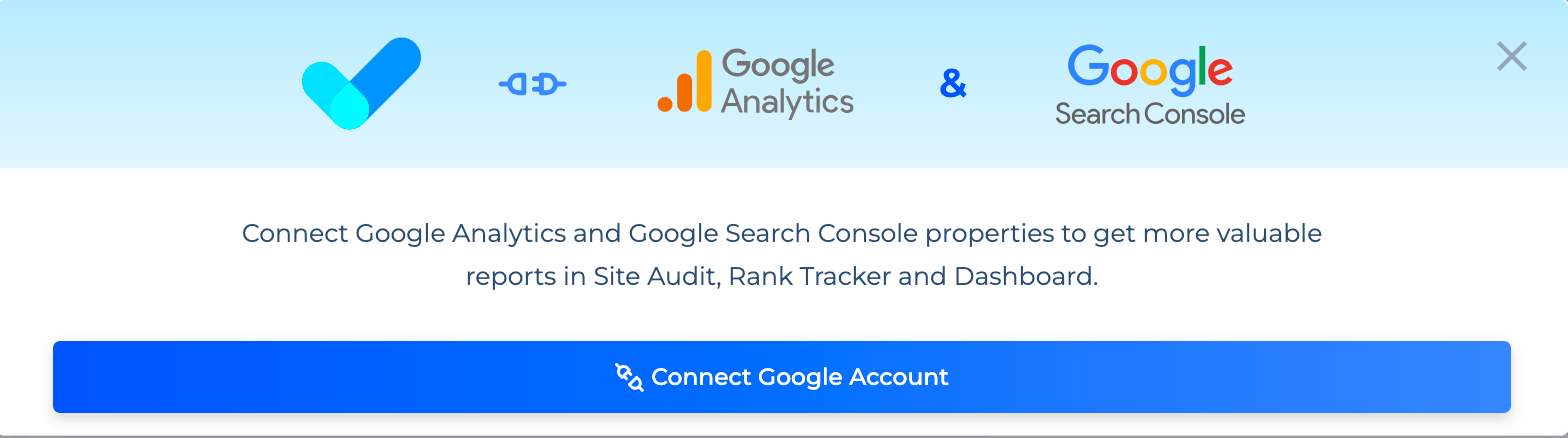 connection with Google Search Console and Analytics