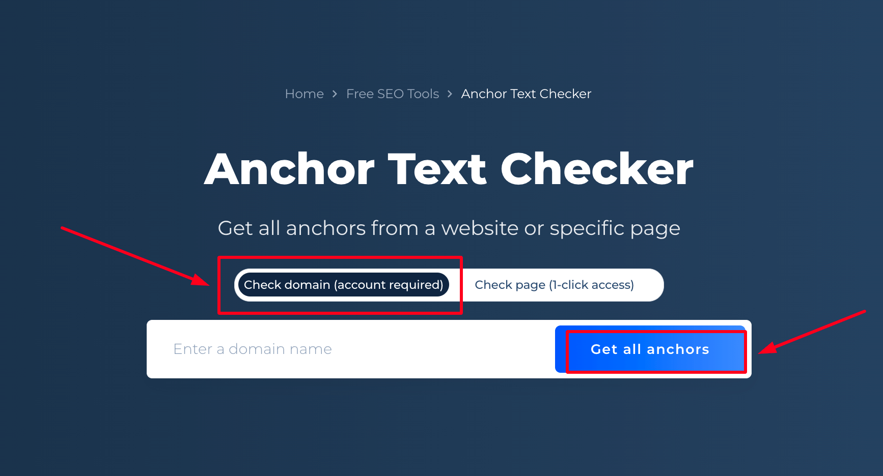 Anchor Text Checker Domain