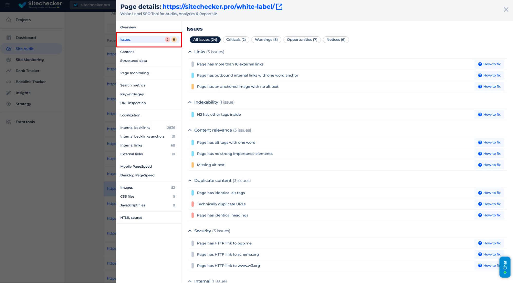 Page Details Issues