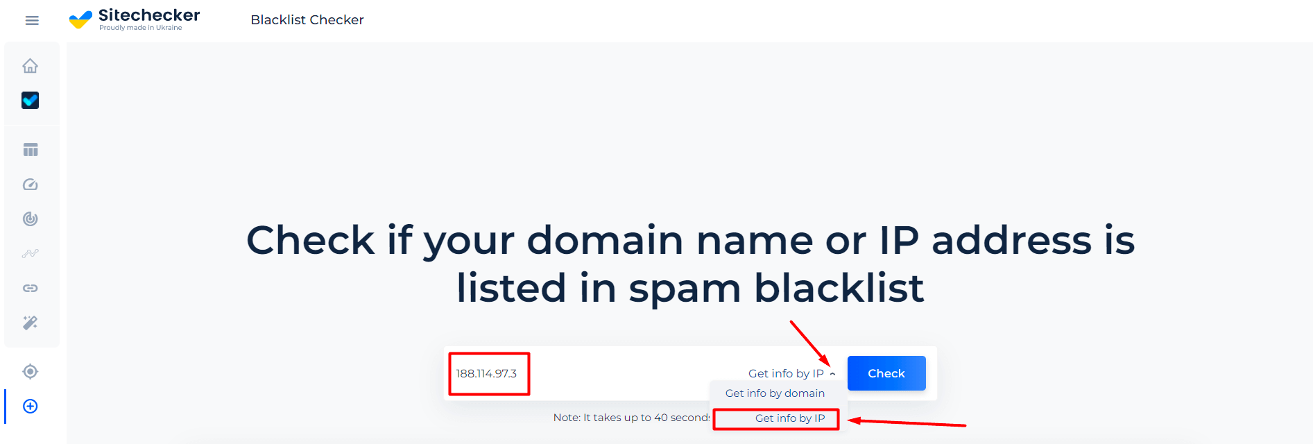 Check Your Domain or IP