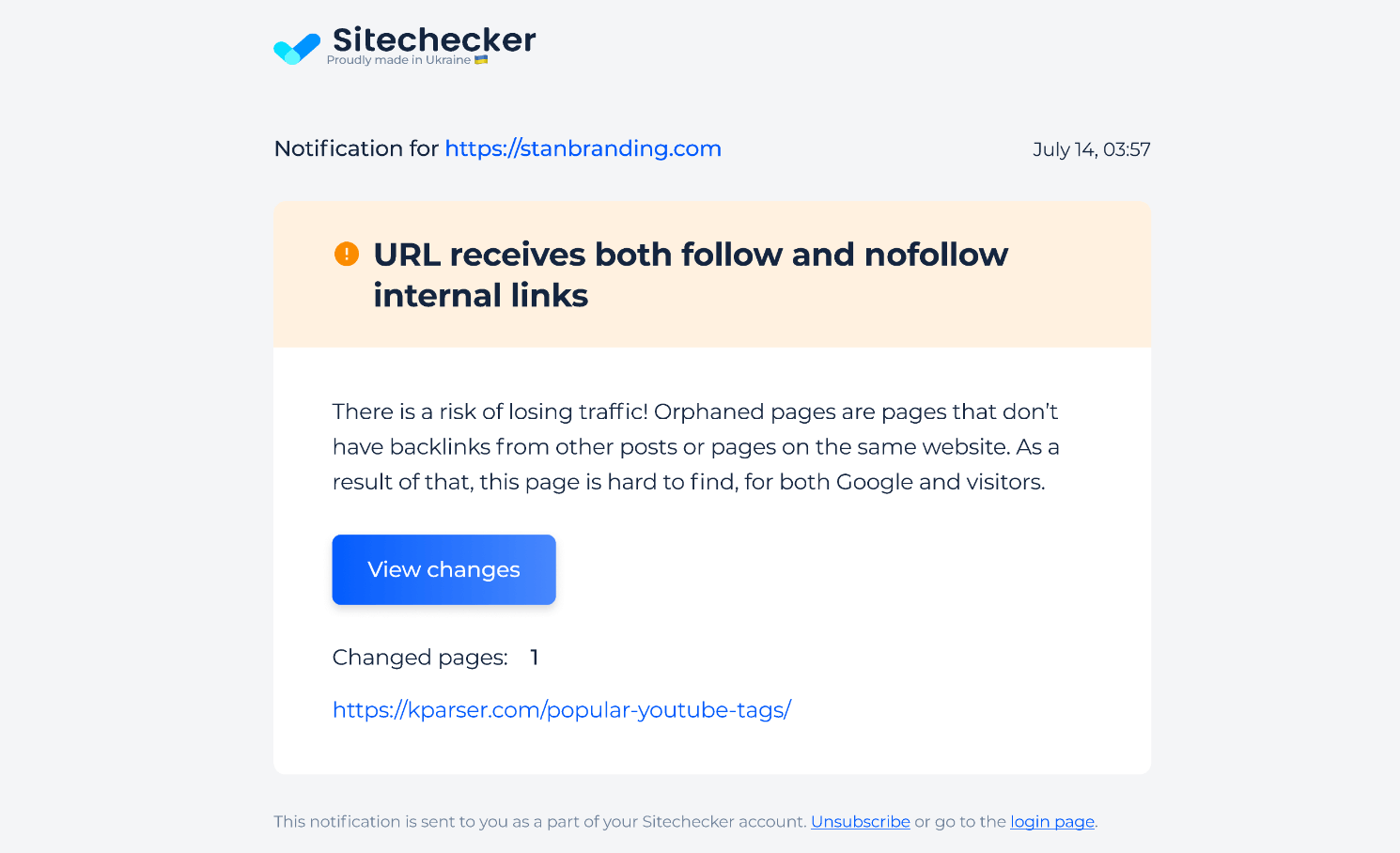 Sitechecker Notification