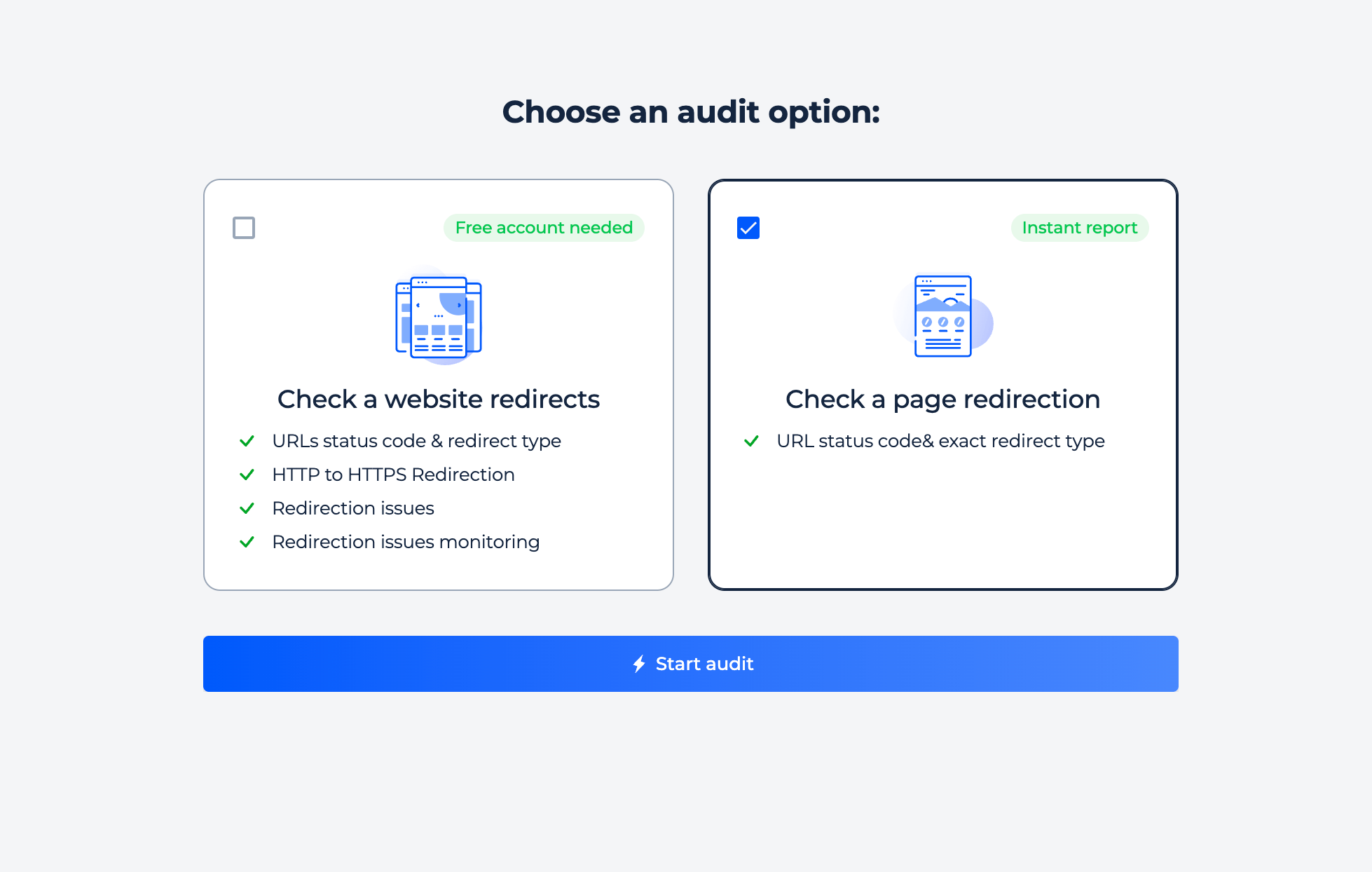 Página del verificador de redirección de URL