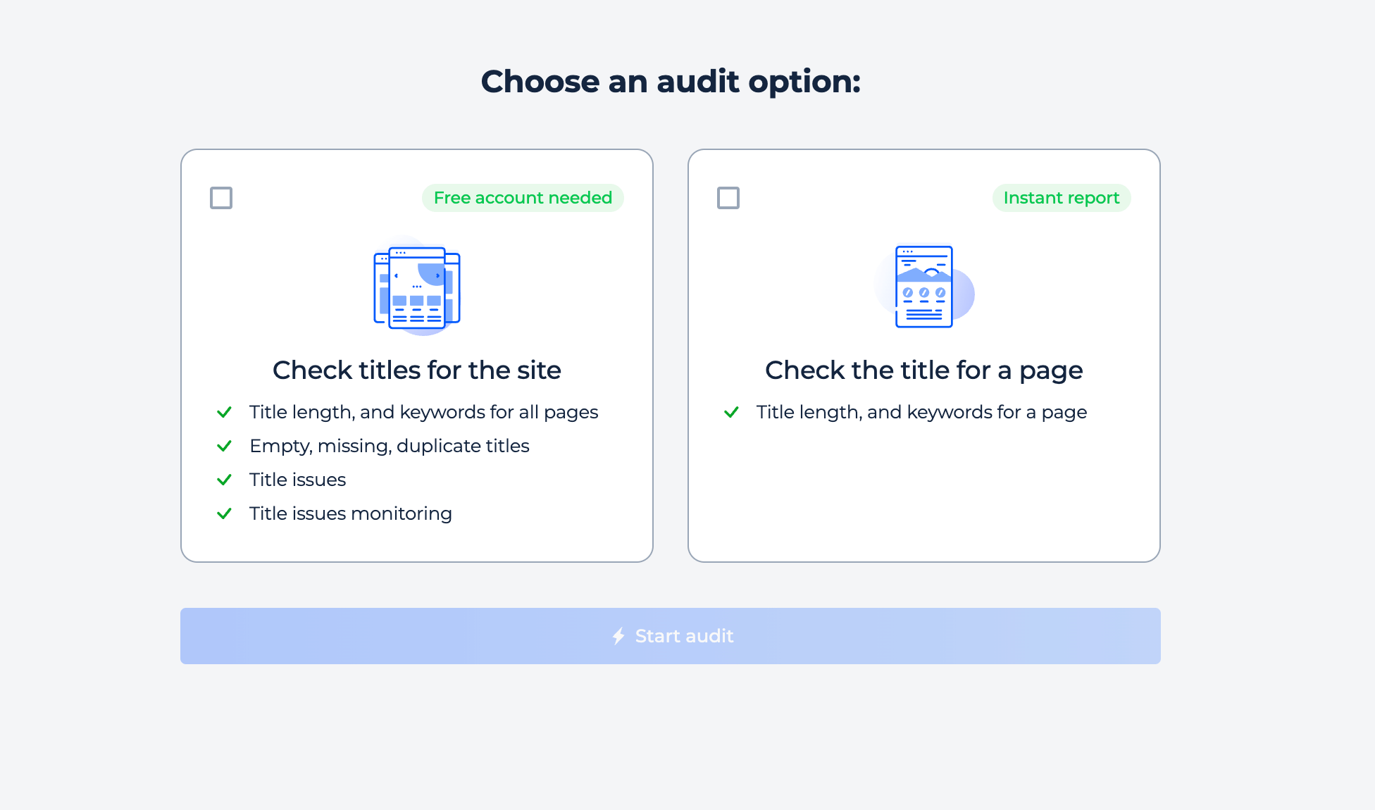 Elegir opción de auditoría