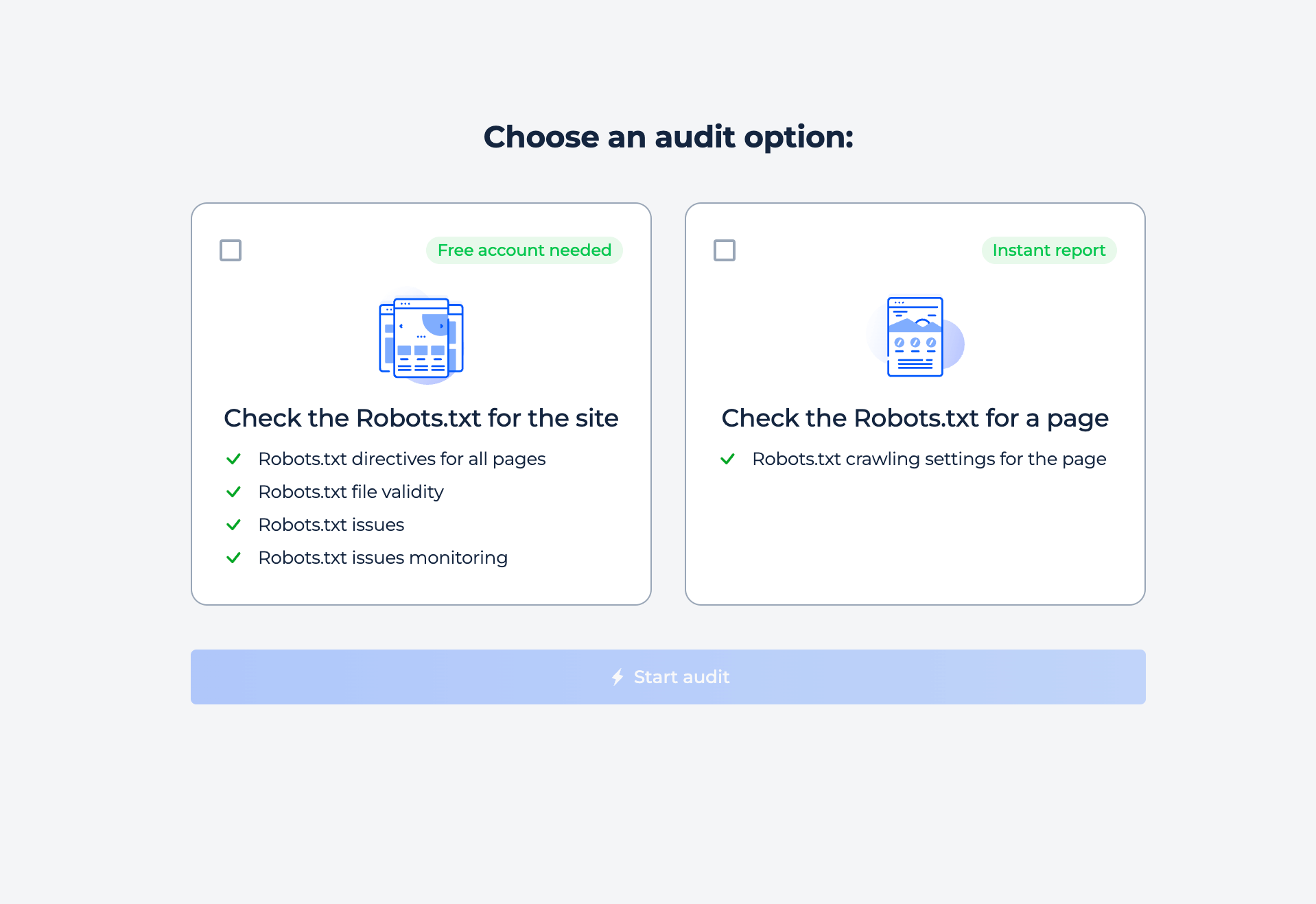 Choose Audit Option