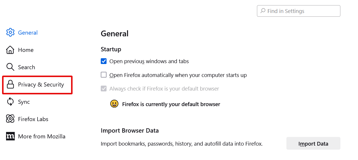 Firefox Privacy Security