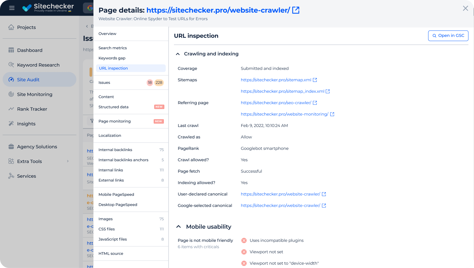 Page Indexation Status