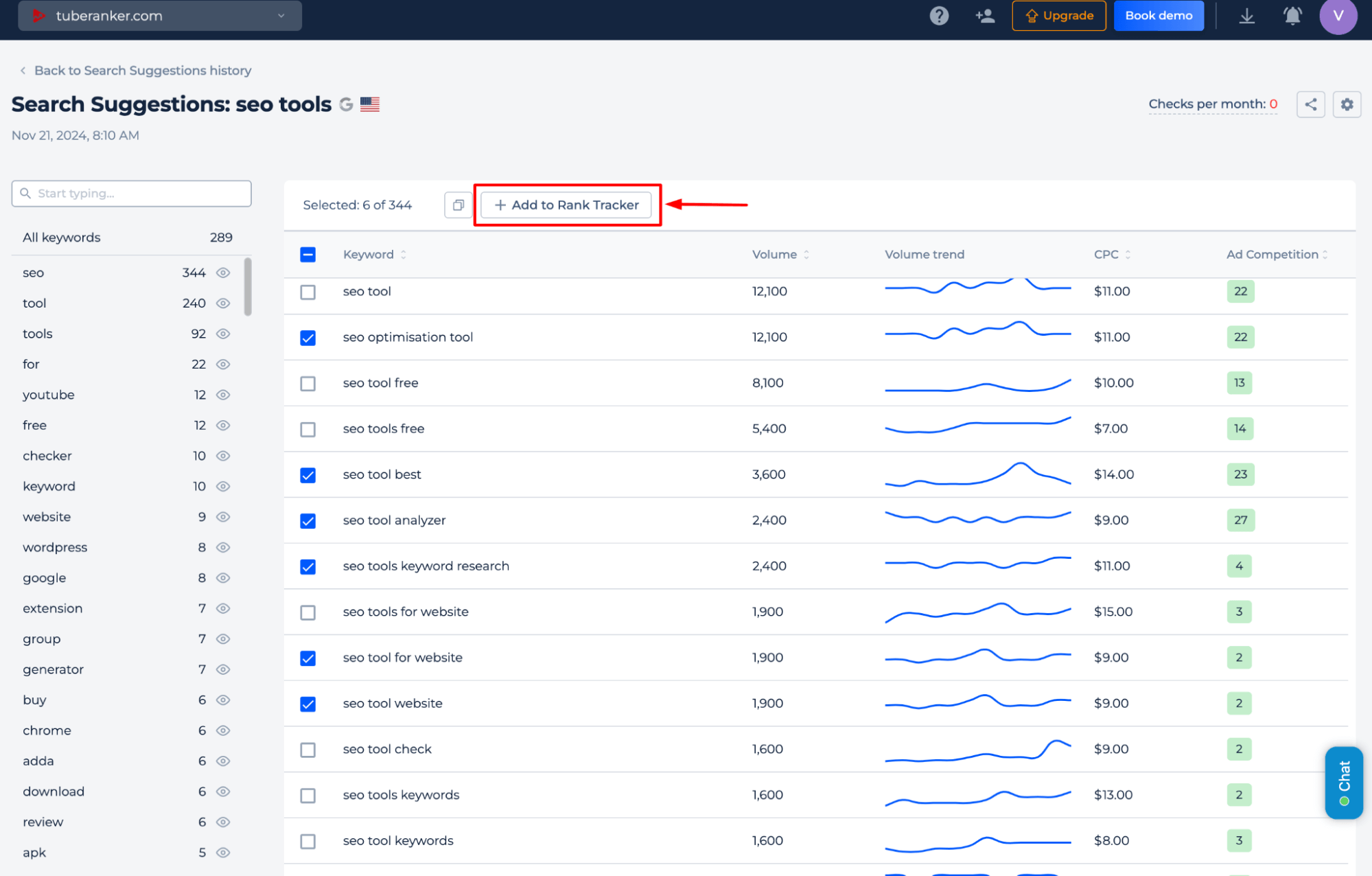 Ajouter au suivi de classement