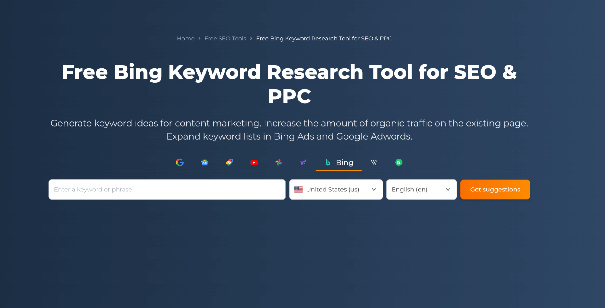 Bing Keyword Research Tool