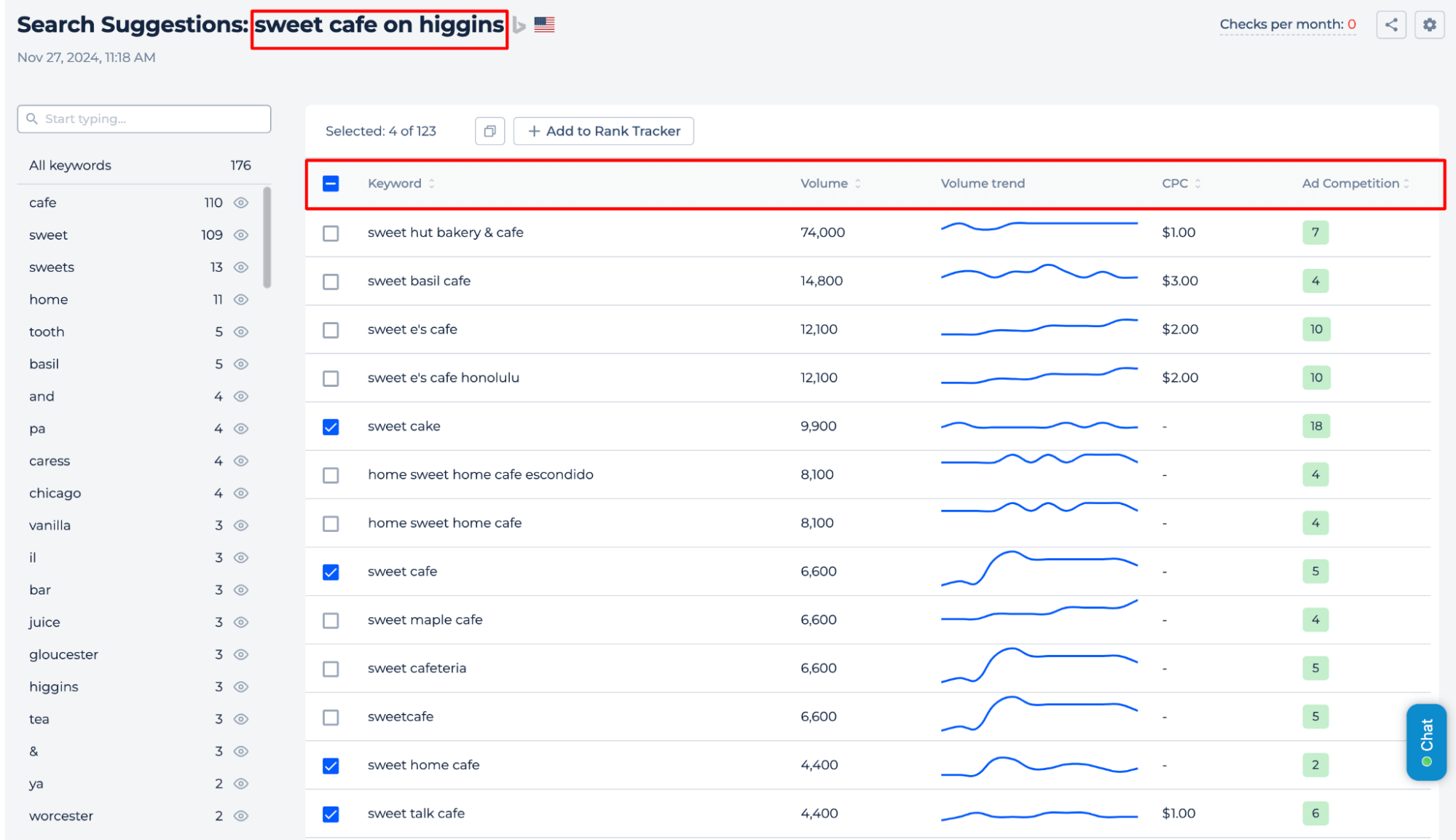 Bing Keyword Stats