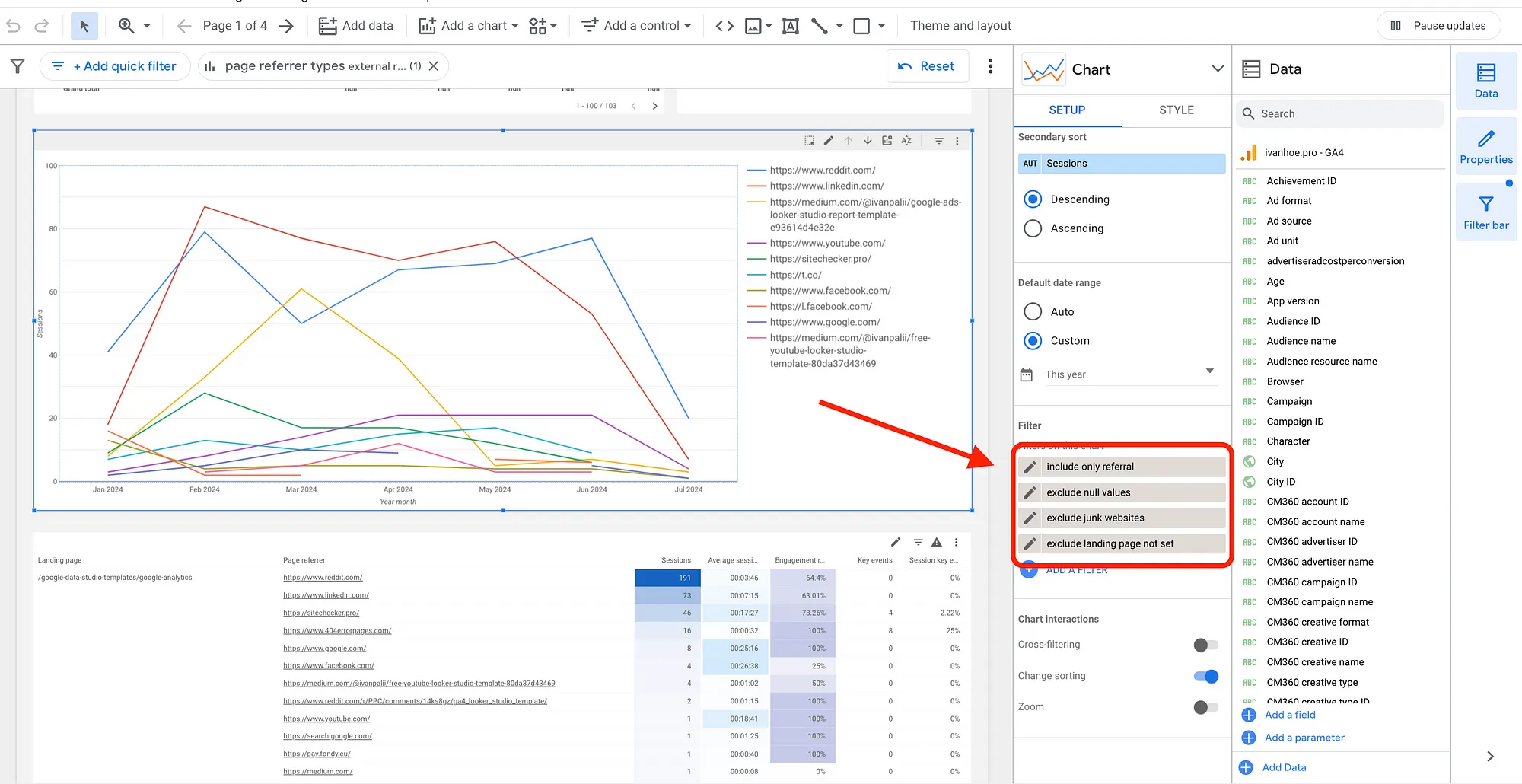 manage filters in google analytics backlinks checker