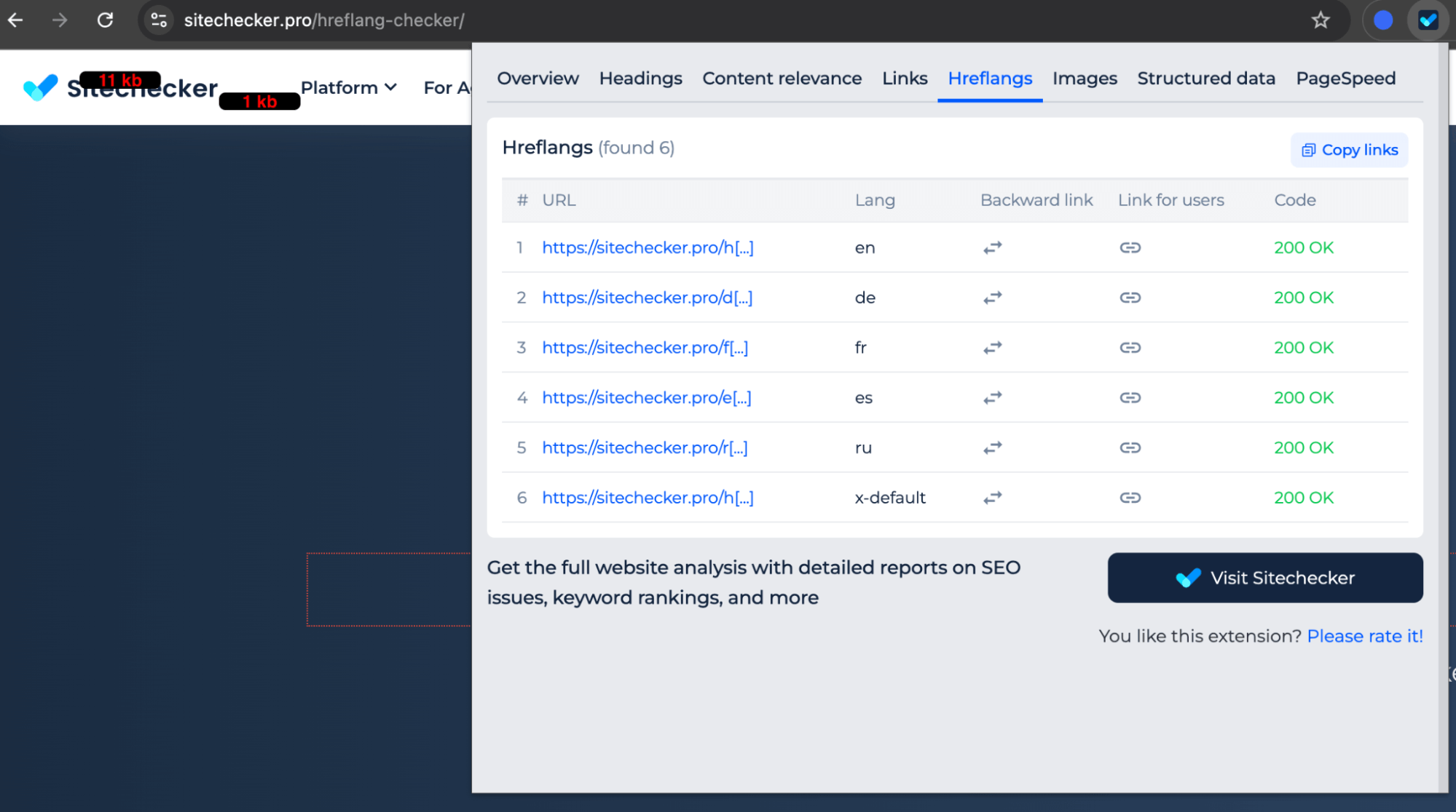 Extension Hreflang Check