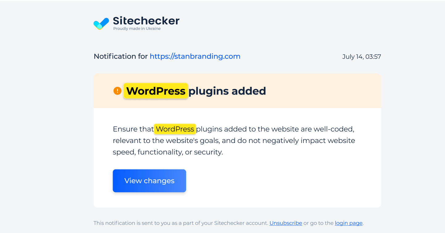 Benachrichtigung zu hinzugefügten WordPress-Plugins