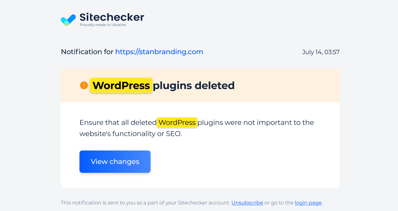 Wordpress Plugins Deleted Alert