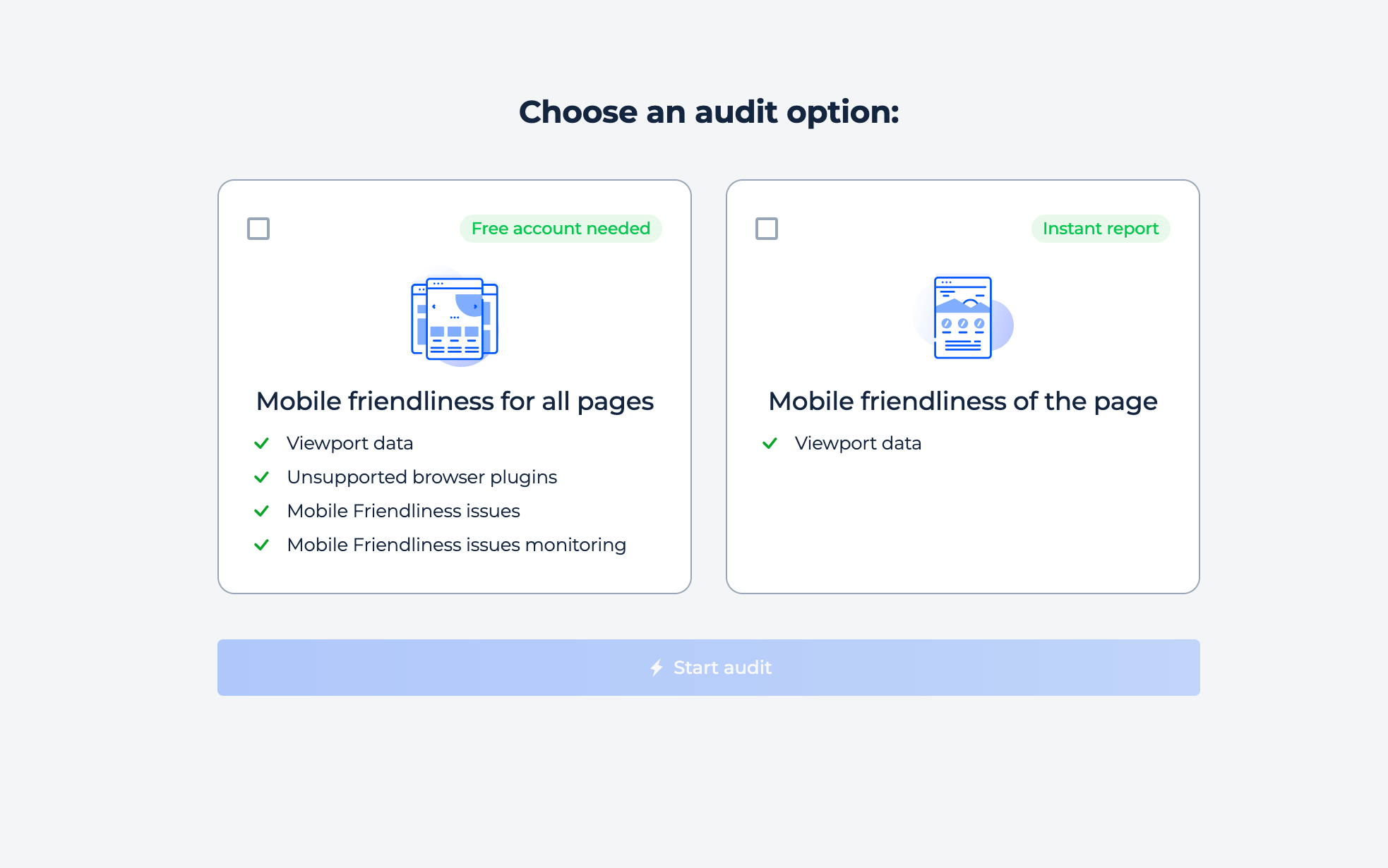 Audit-Option auswählen