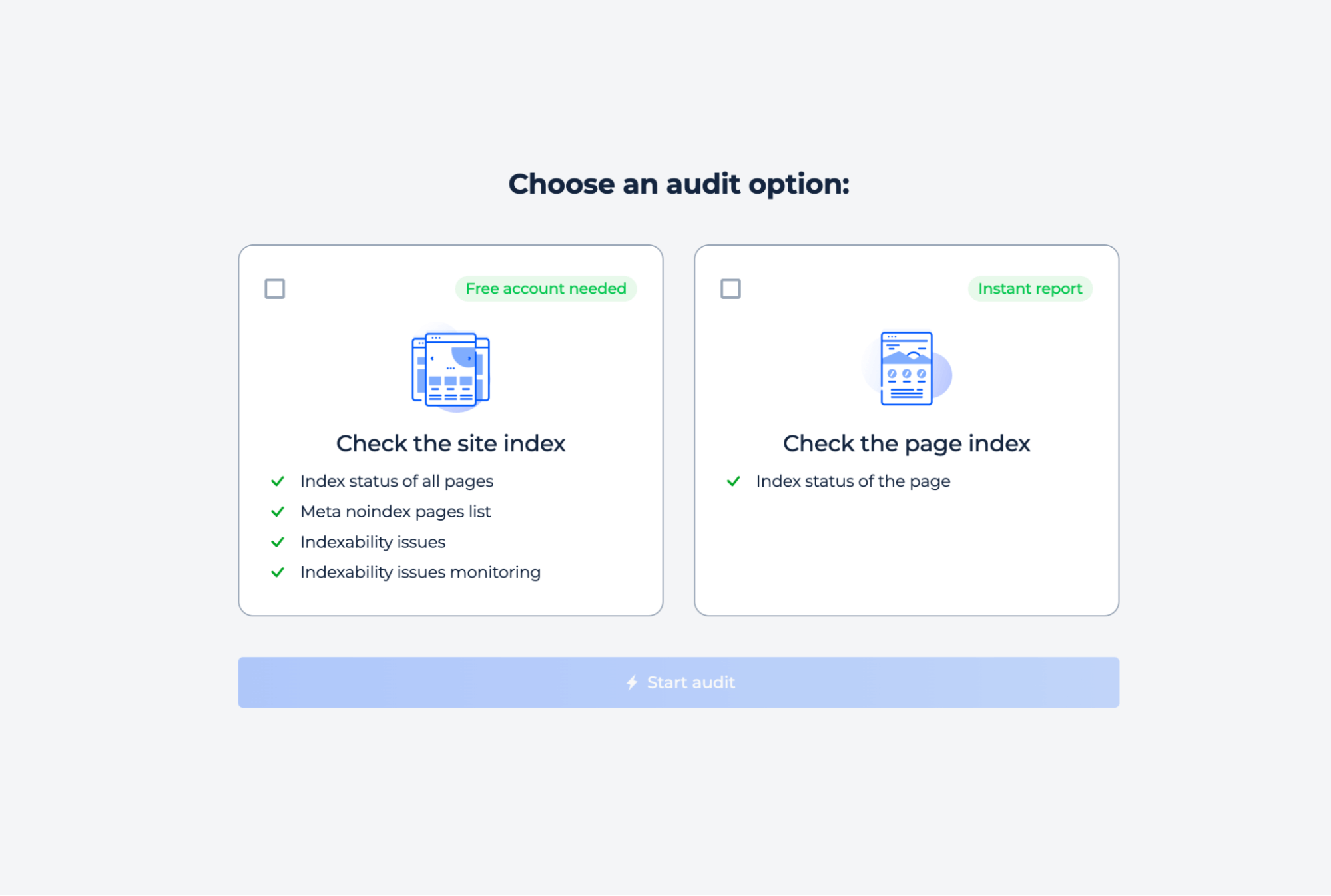 Escolha a opção de auditoria