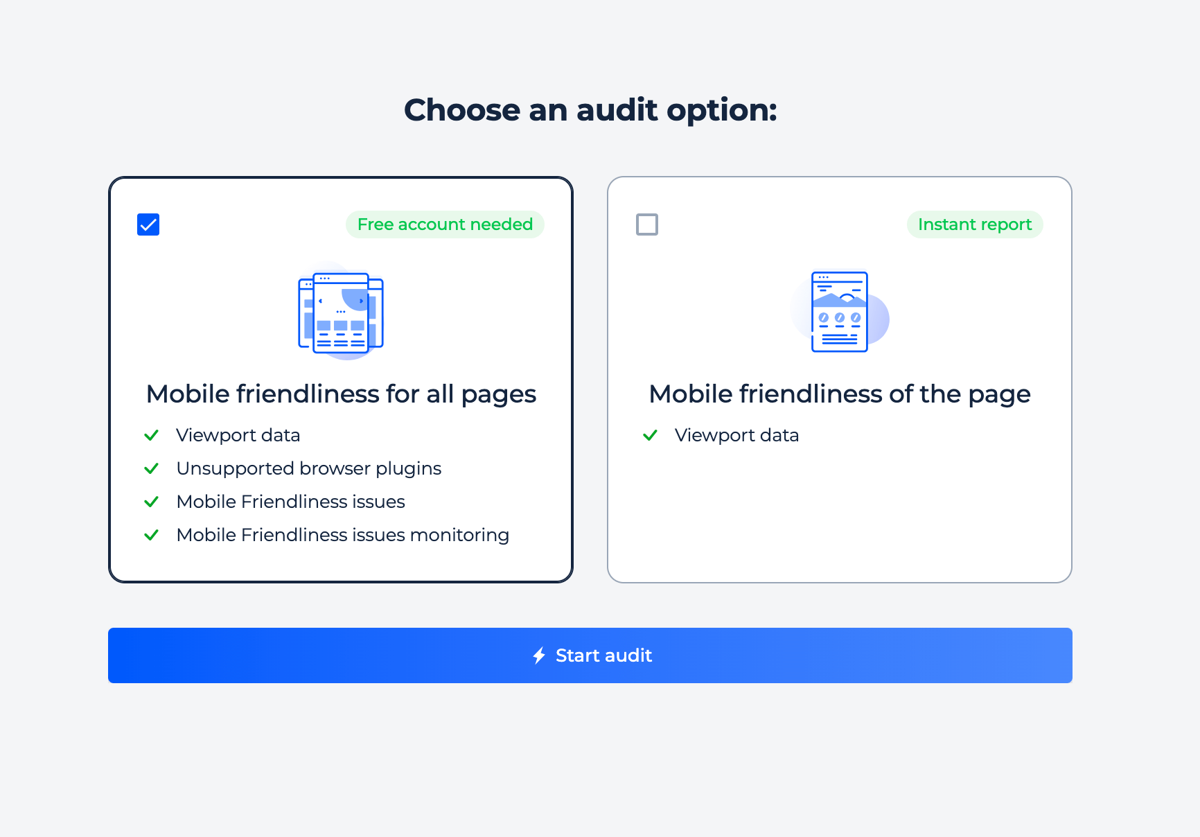 Compatibilidade com dispositivos móveis em todas as páginas