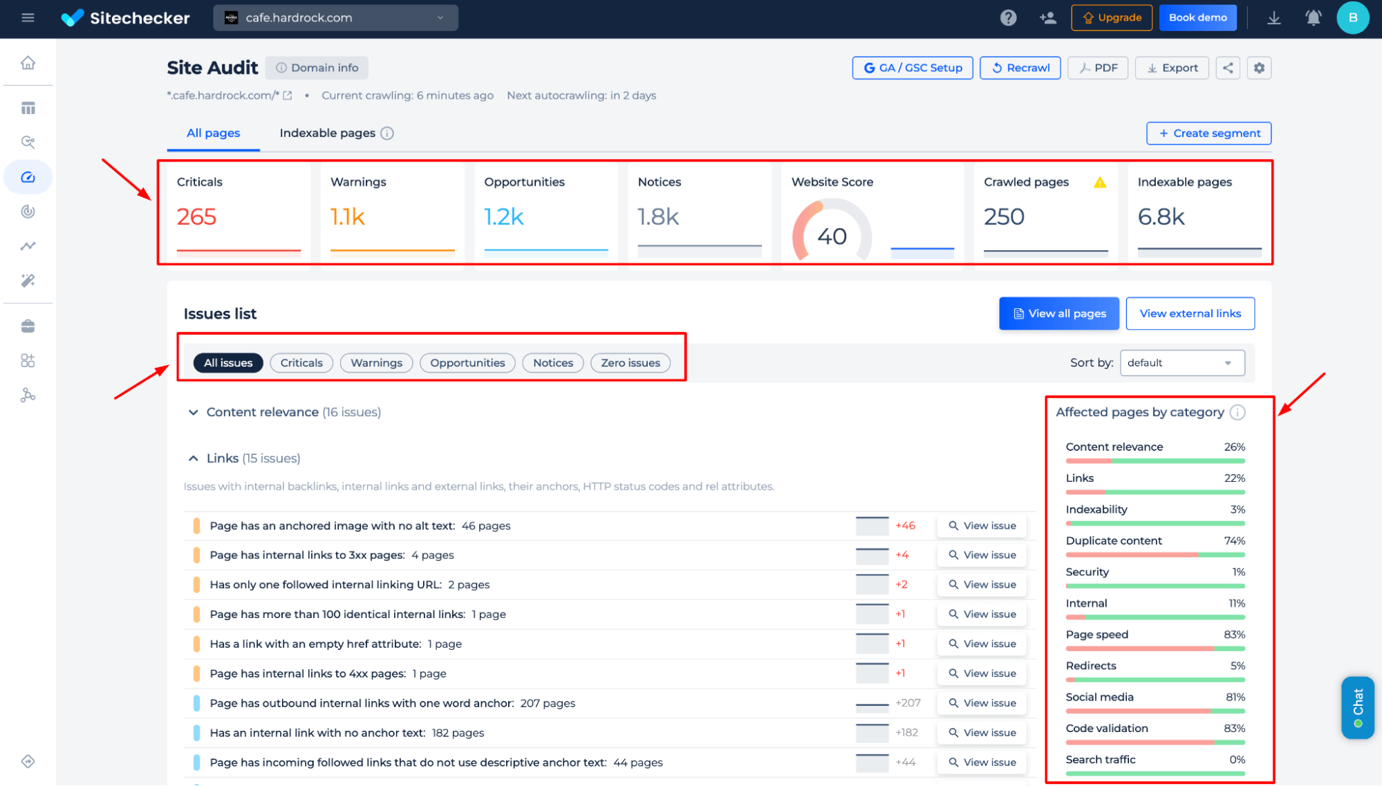 Site Audit Issues