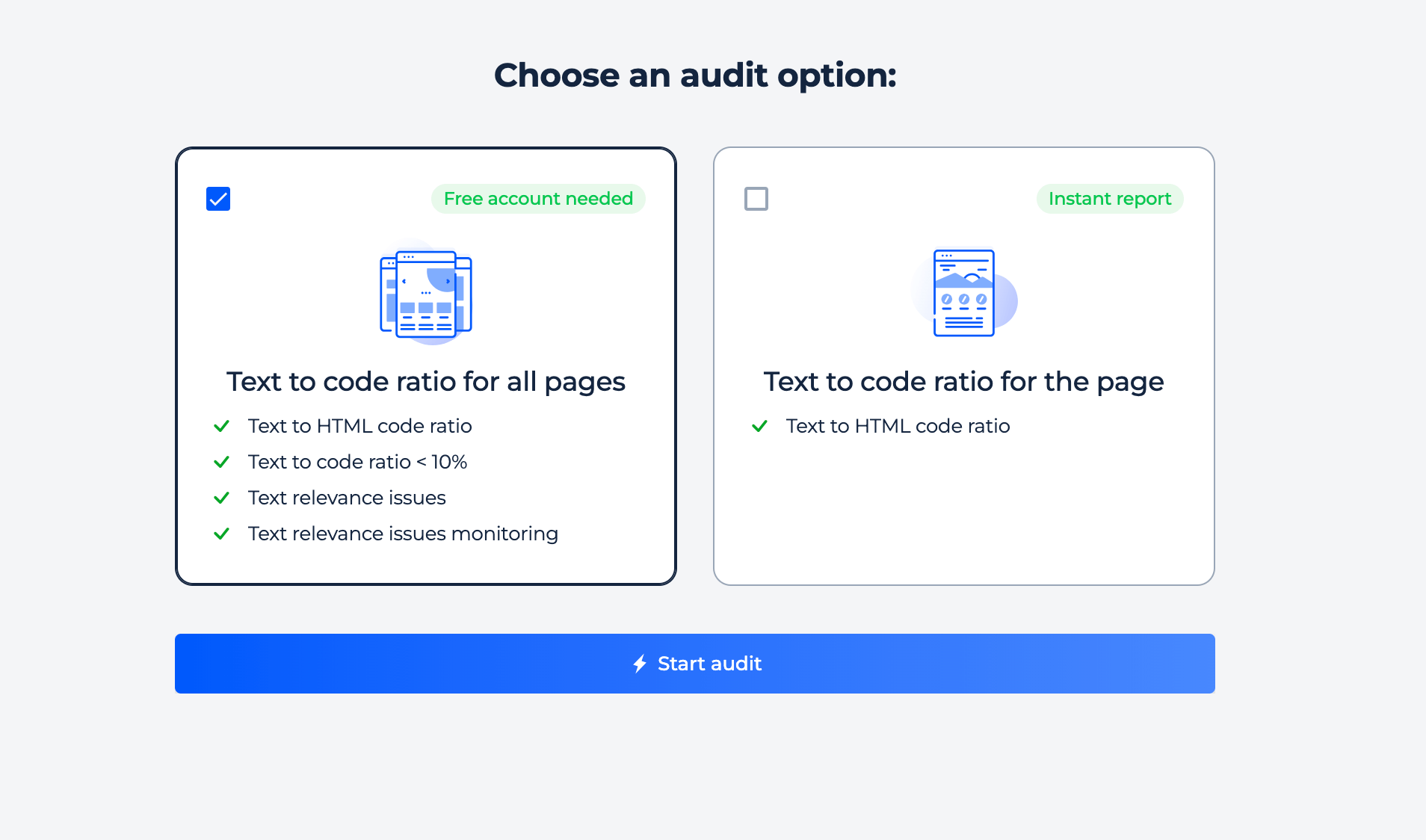 Text to Code Ratio All Pages