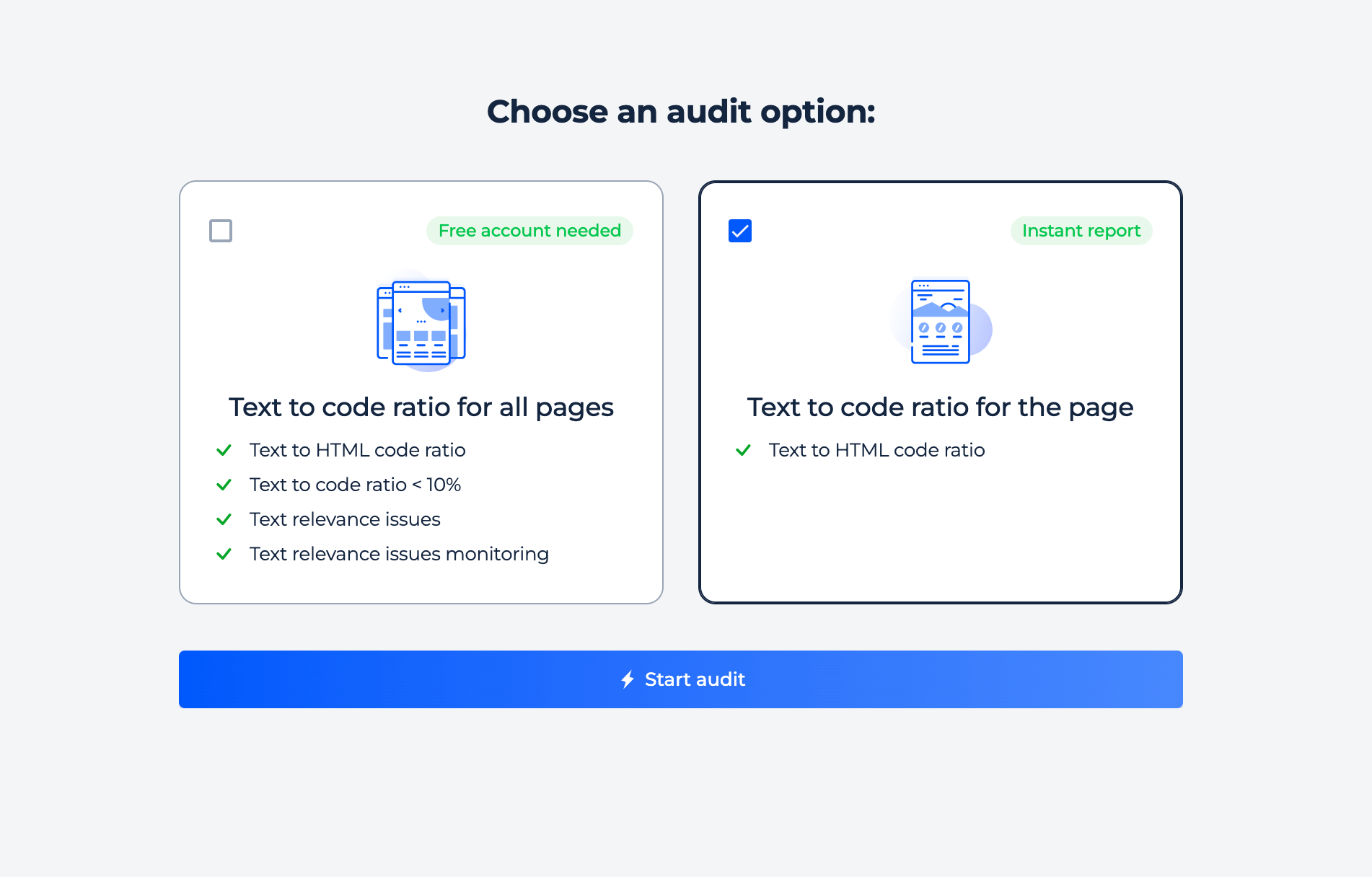 Text to Code Ratio Page