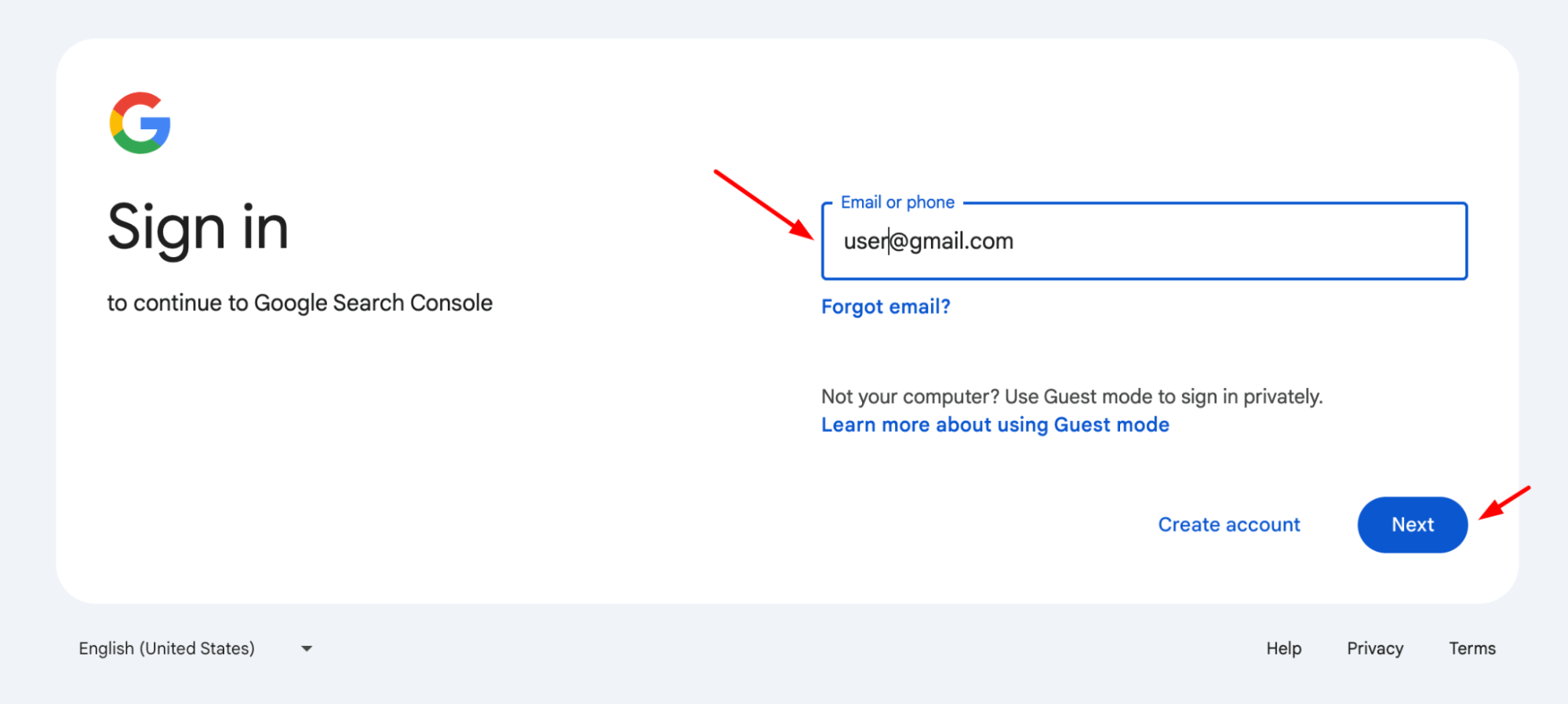 Google Search Console Login