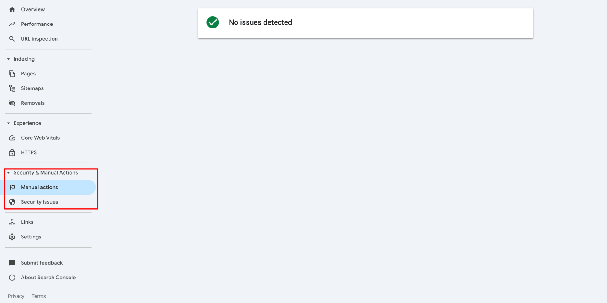 GSC security, manual actions