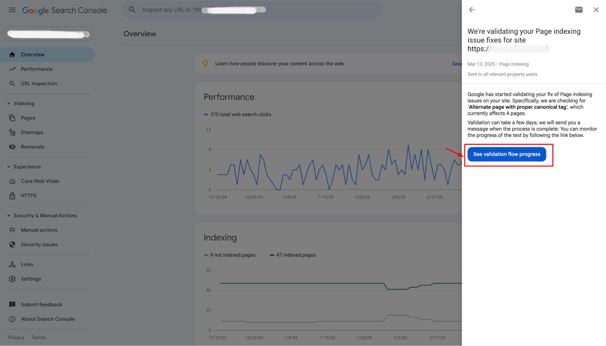 See validation flow progress